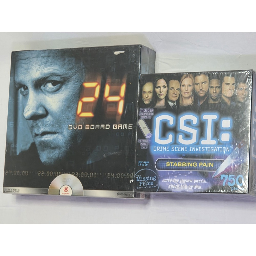 SEO Title24 DVD Board Game & CSI Mystery Jigsaw Puzzle Bundle New Sealed TV